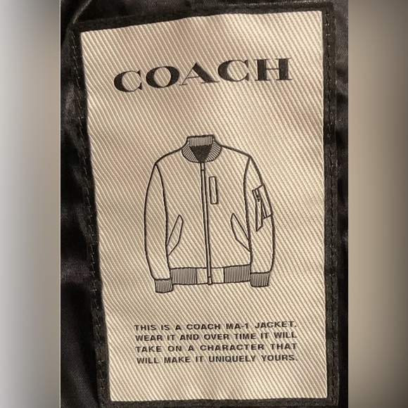 COACH Men’s MA-1 Jacket Lamb Leather Black Bomber Biker Sz S NWT - Picture 11 of 11